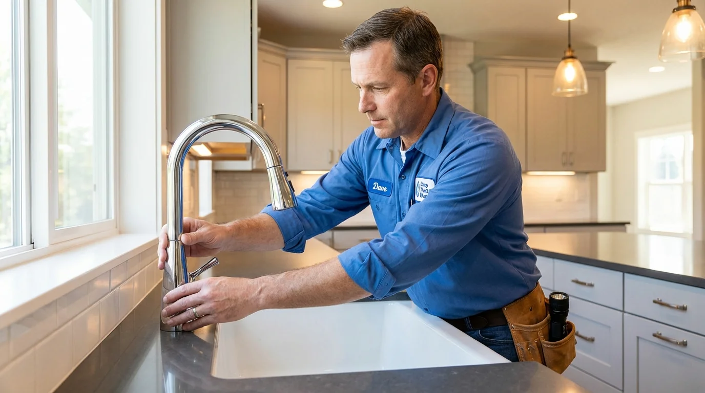 Kitchen faucet installation by Johns Plumbing LLC in Clinton Township